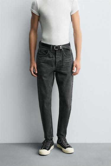 JEAN SLIM CROPPED FIT - Charbon de Zara
