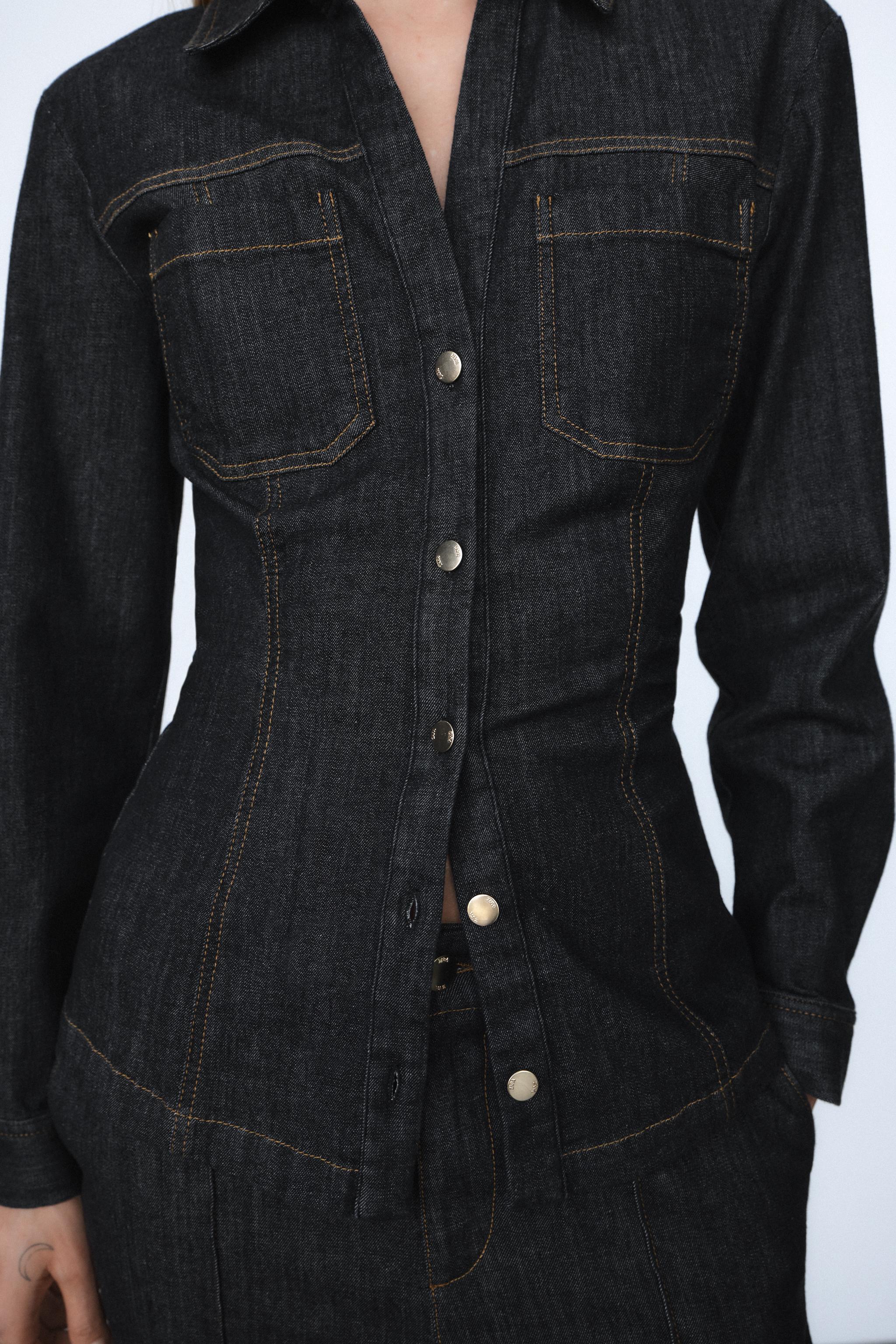 フィットデニムシャツ - ブラック | ZARA Japan / 日本