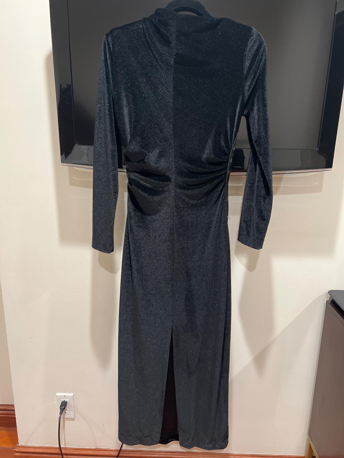 DRAPED VELVET DRESS - Image 3