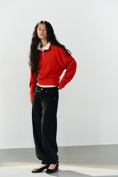 FLOWY CUFFED BALLOON PANTS — Black 1