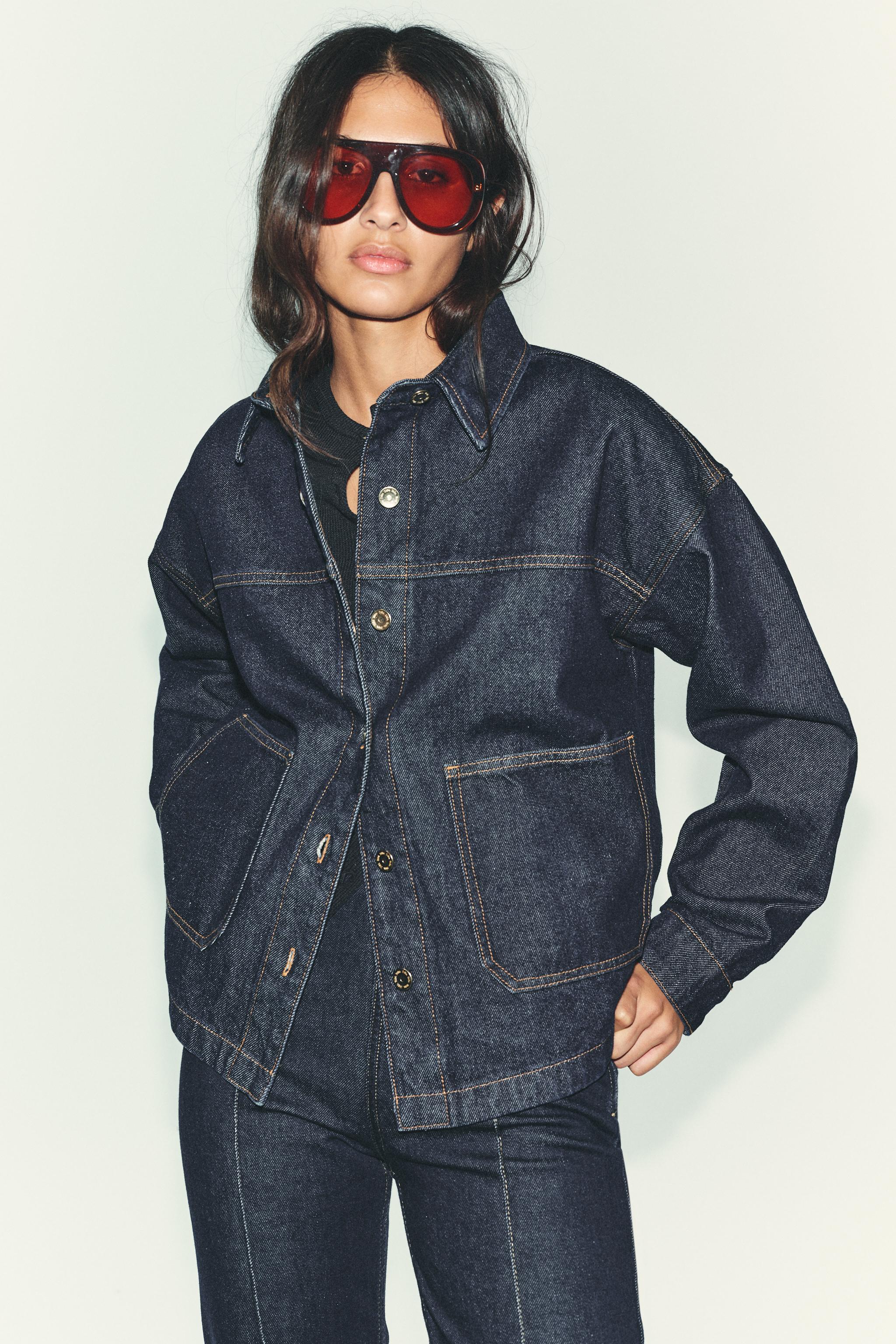 優 Z1975 DENIM CROP TOP - Blue | ZARA United States