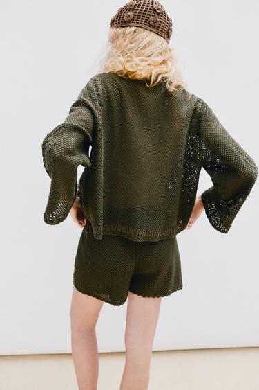 VESTE BIMATIÈRE AU CROCHET - Kaki de Zara - Image 3