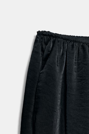 SATIN BALLOON TROUSERS - Black by Zara