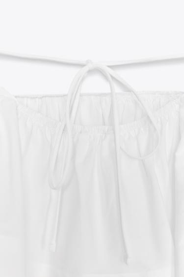 POPLIN PEPLUM TOP - White by Zara - Image 6