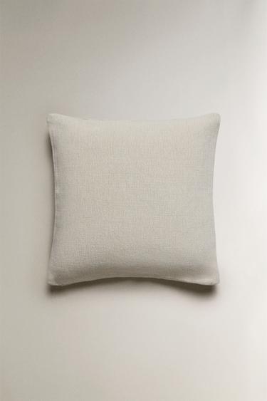 JUTE AND COTTON CUSHION COVER - Light ecru by Zara
