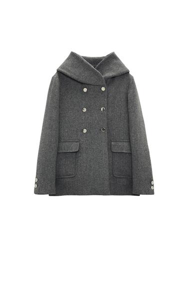COAT WITH WRAPAROUND COLLAR