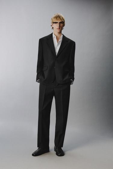 LIMITED EDITION 100% WOOL SUIT TROUSERS - Black by Zara - Image 0