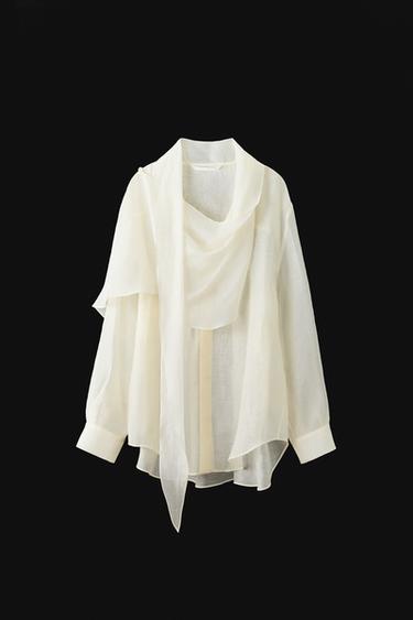 ZW COLLECTION HANDKERCHIEF SHIRT - Ecru by Zara - Image 0