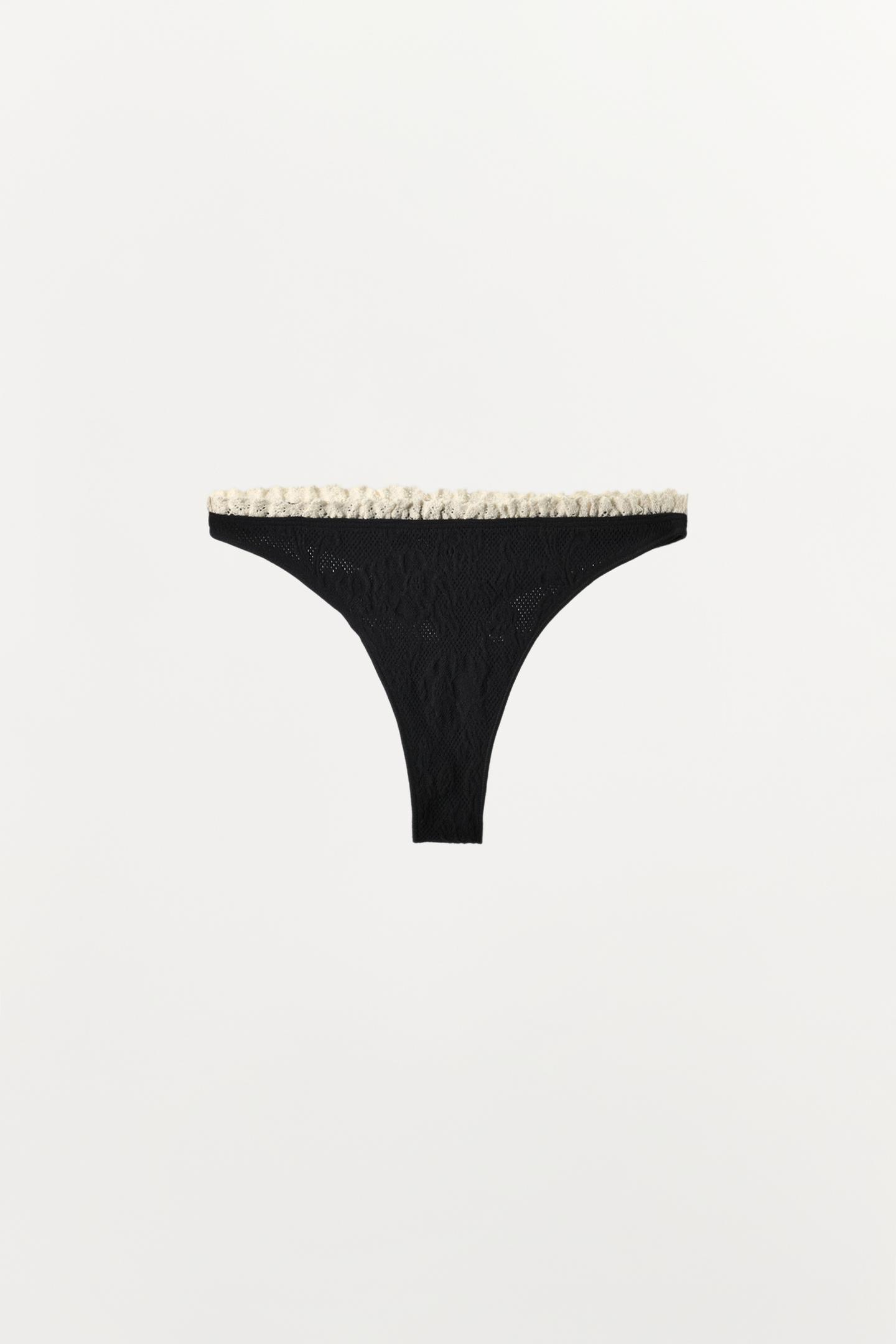 Трусы-стринги, без швов, кружево — Zara, цвет: Чёрный — фото 6