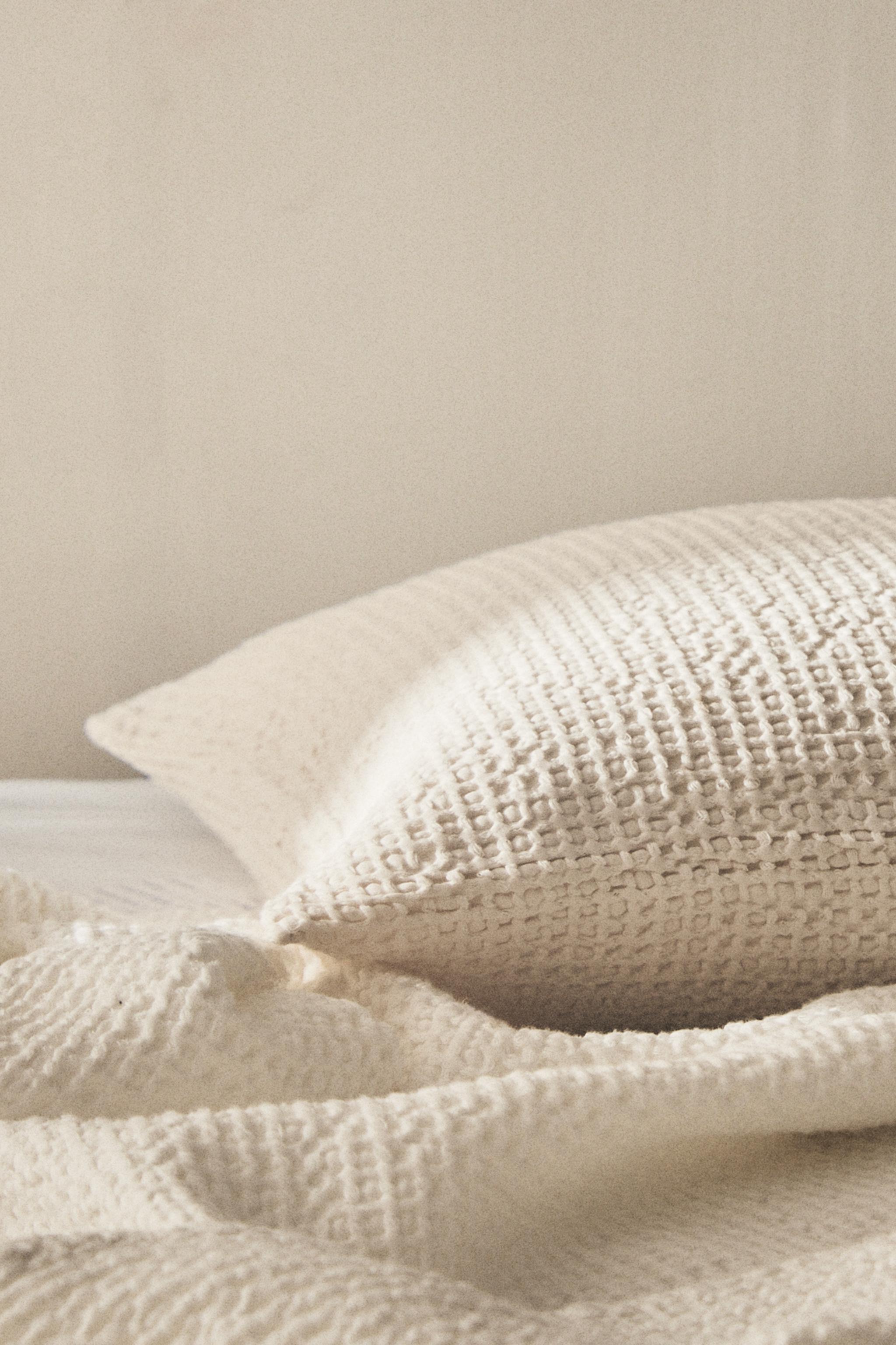 WAFFLE-KNIT THROW PILLOW COVER