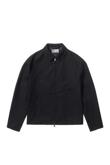 KEMEJA LUARAN WOL RITSLETING - Biru navy dari Zara