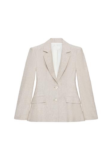 BLAZER PINZAS CON LINO - Arena / Vigoré de Zara