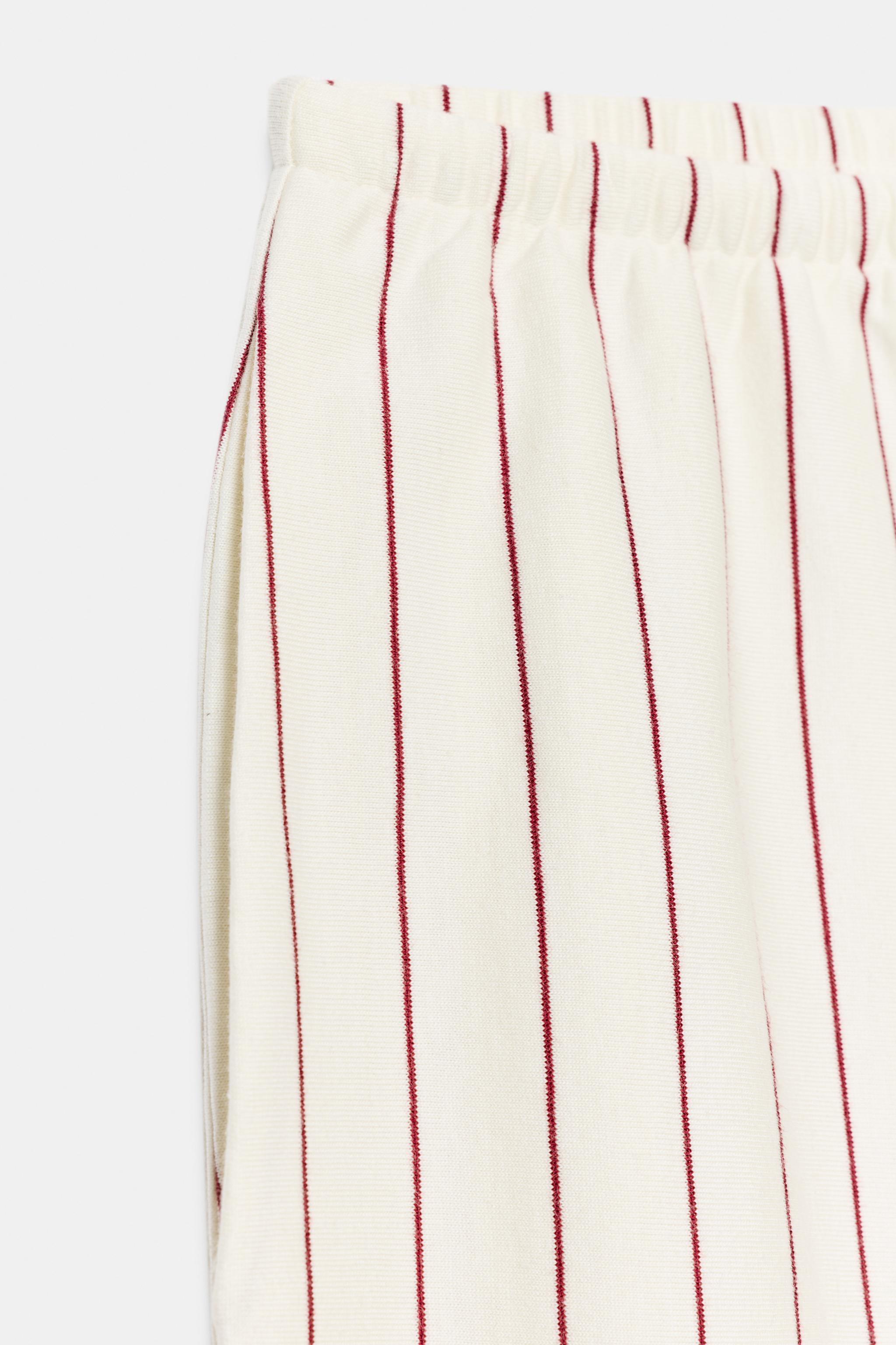Zara Çizgili Geniş Paça Pantolon görsel 8
