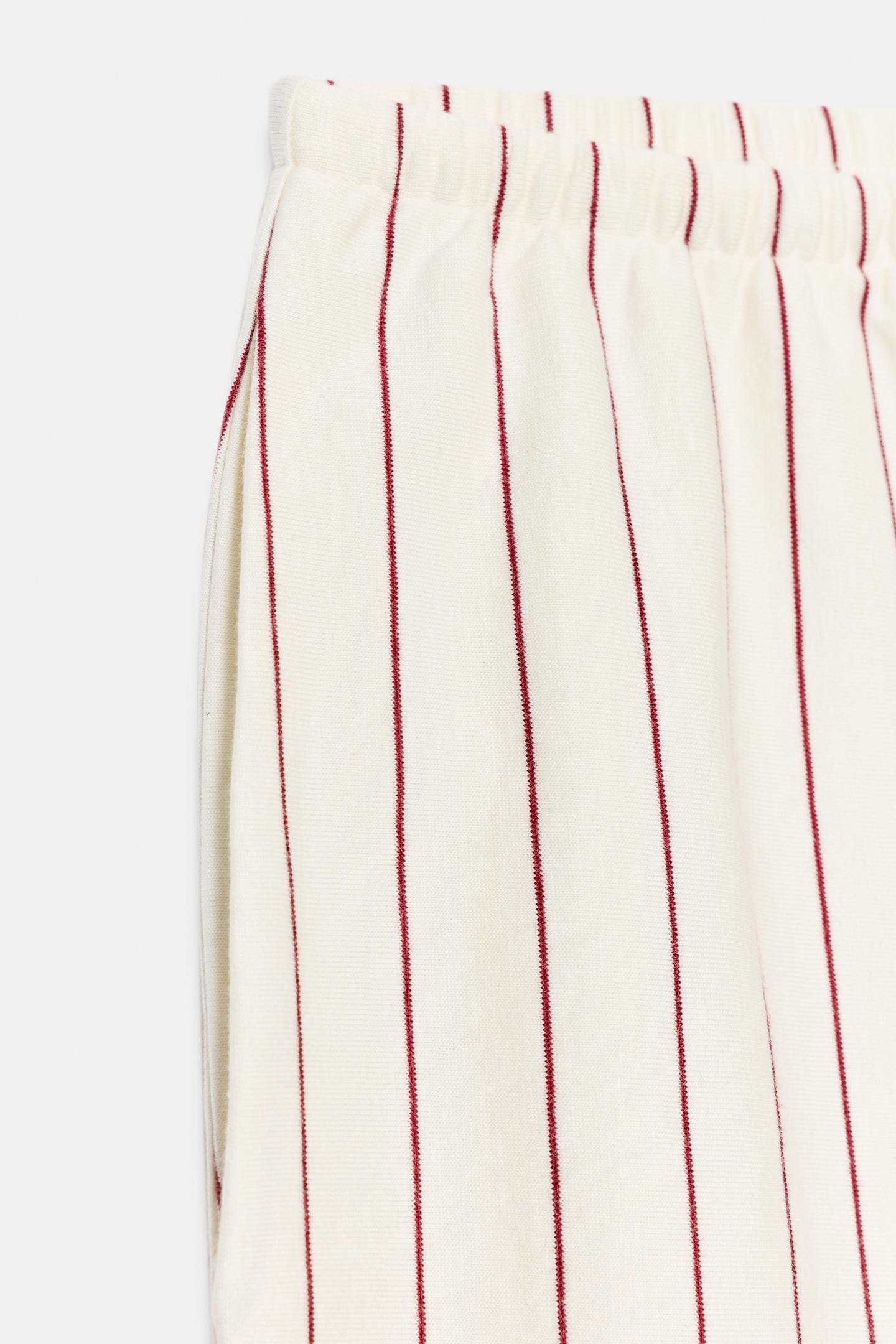 Брюки Zara Striped Wide Leg, цвет: Красный полосатый — фото 8