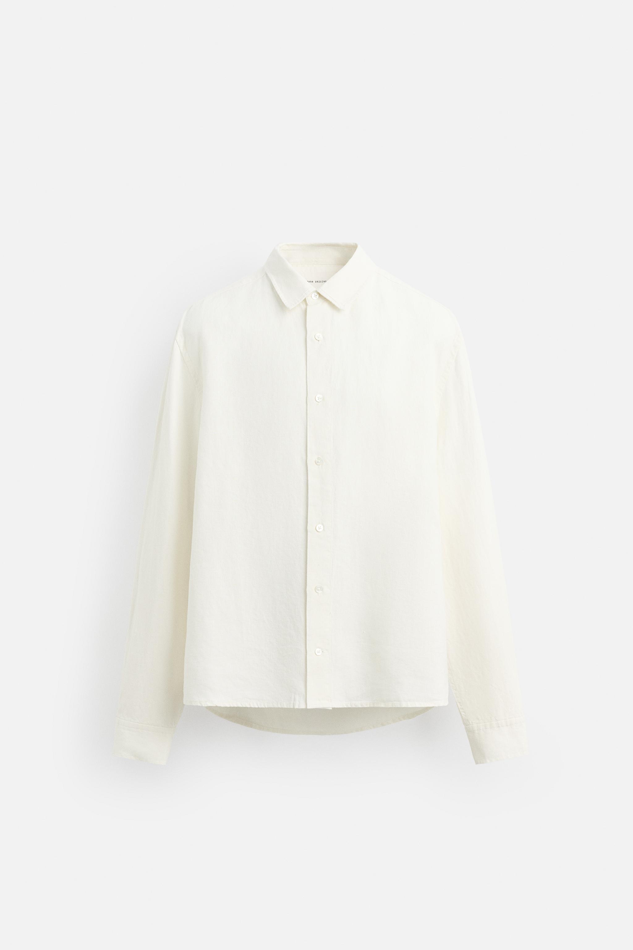 RELAXED FIT ヘンプ100% シャツ - オフホワイト | ZARA Japan / 日本