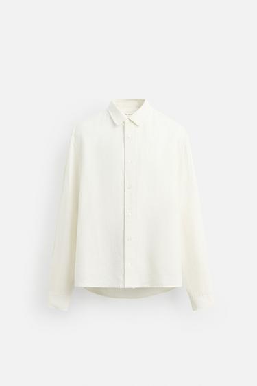 RELAXED FIT 100% HEMP SHIRT - Oyster-white by Zara - Image 6