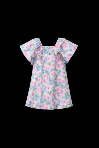 FLORAL PRINT DRESS - Light blue by Zara