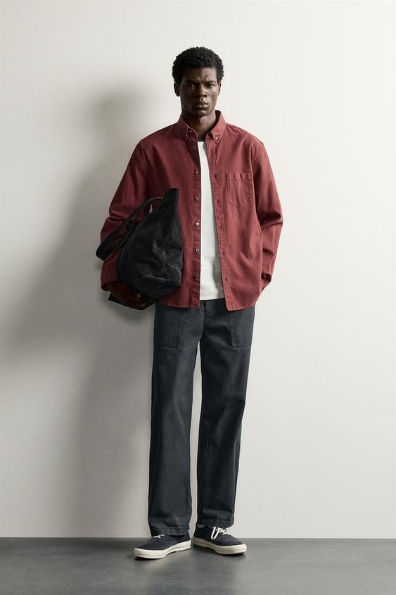CAMISA REGULAR FIT CUADROS - Granate de Zara - Imagen 0