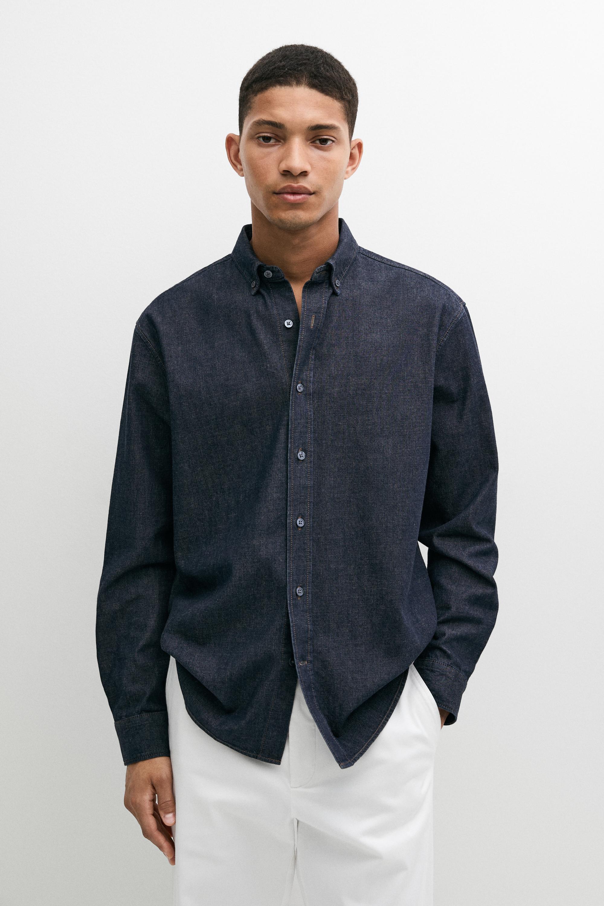 100% Cotton Regular Fit Denim Shirt — Blue