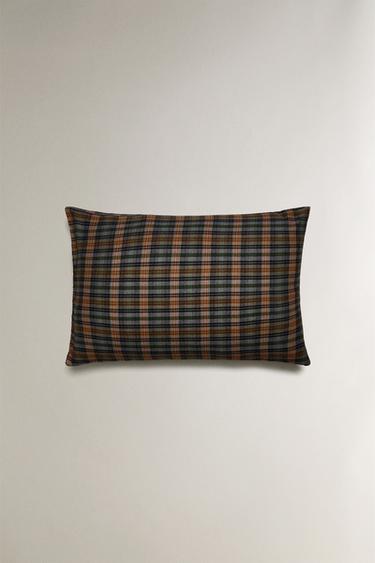 CHECK FLANNEL PILLOWCASE - Blue by Zara - Image 3