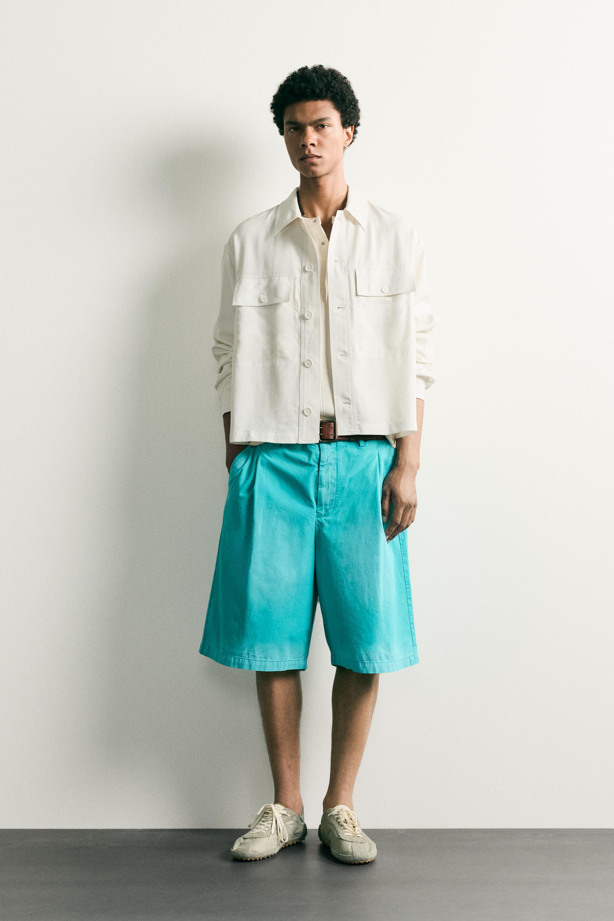 フルイドシャツジャケット リラックスフィット - オフホワイト | ZARA