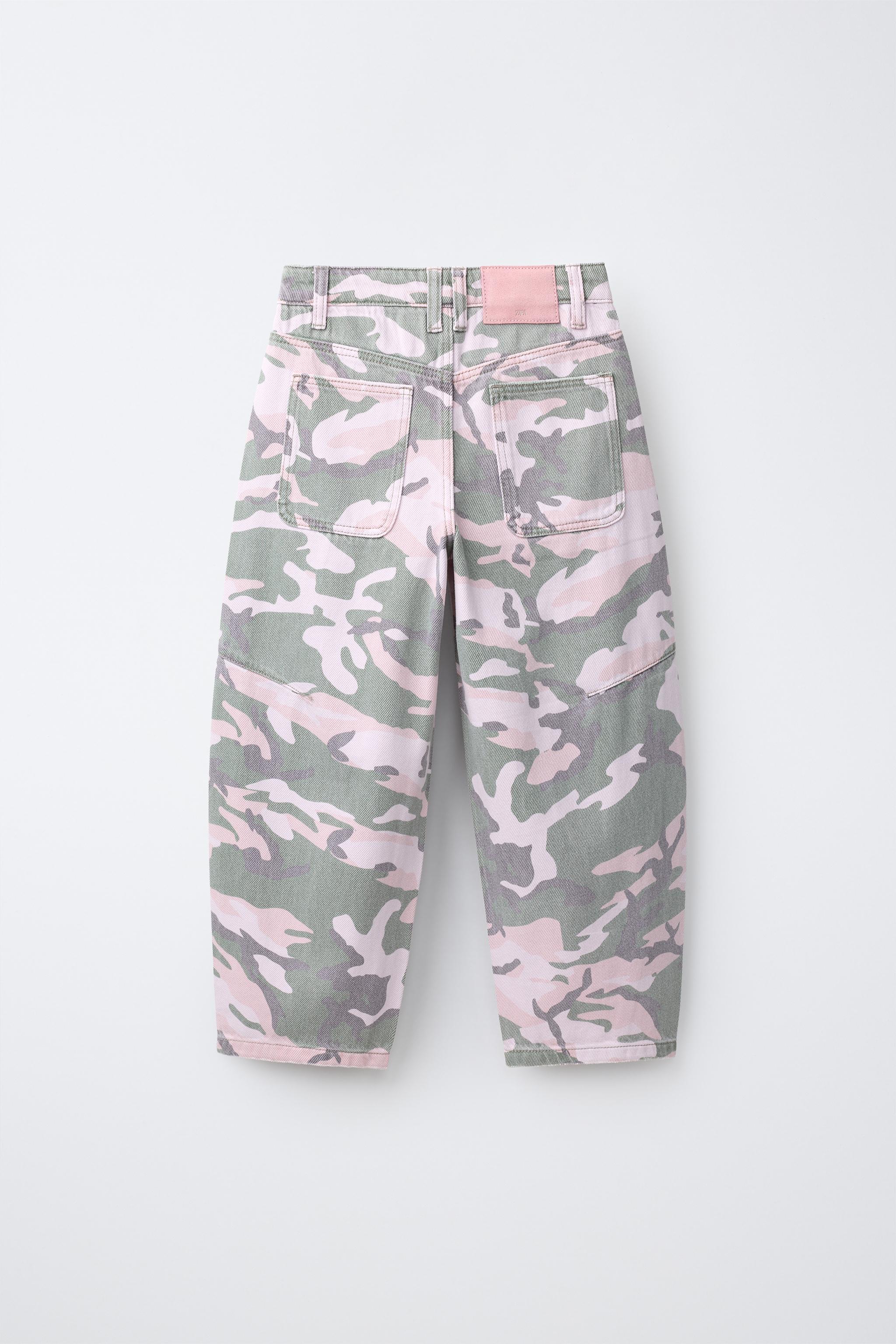 PRINTED BARREL PANTS — Pink