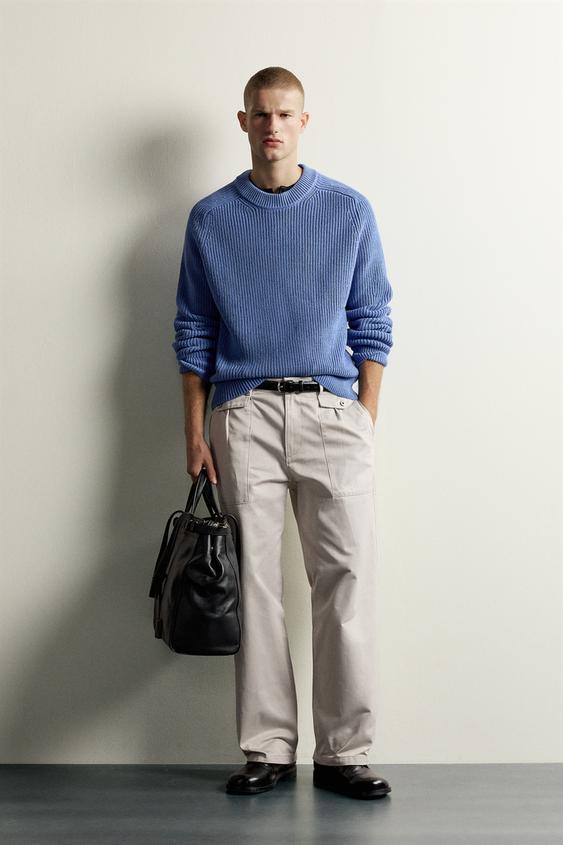 STRUKTURIERTER RELAXED-FIT-PULLOVER - Blau von Zara - Bild 0
