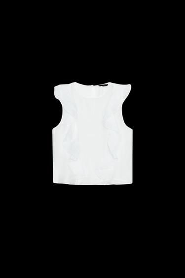SEMI-SHEER RUFFLED BLOUSE - Ecru by Zara - Image 0