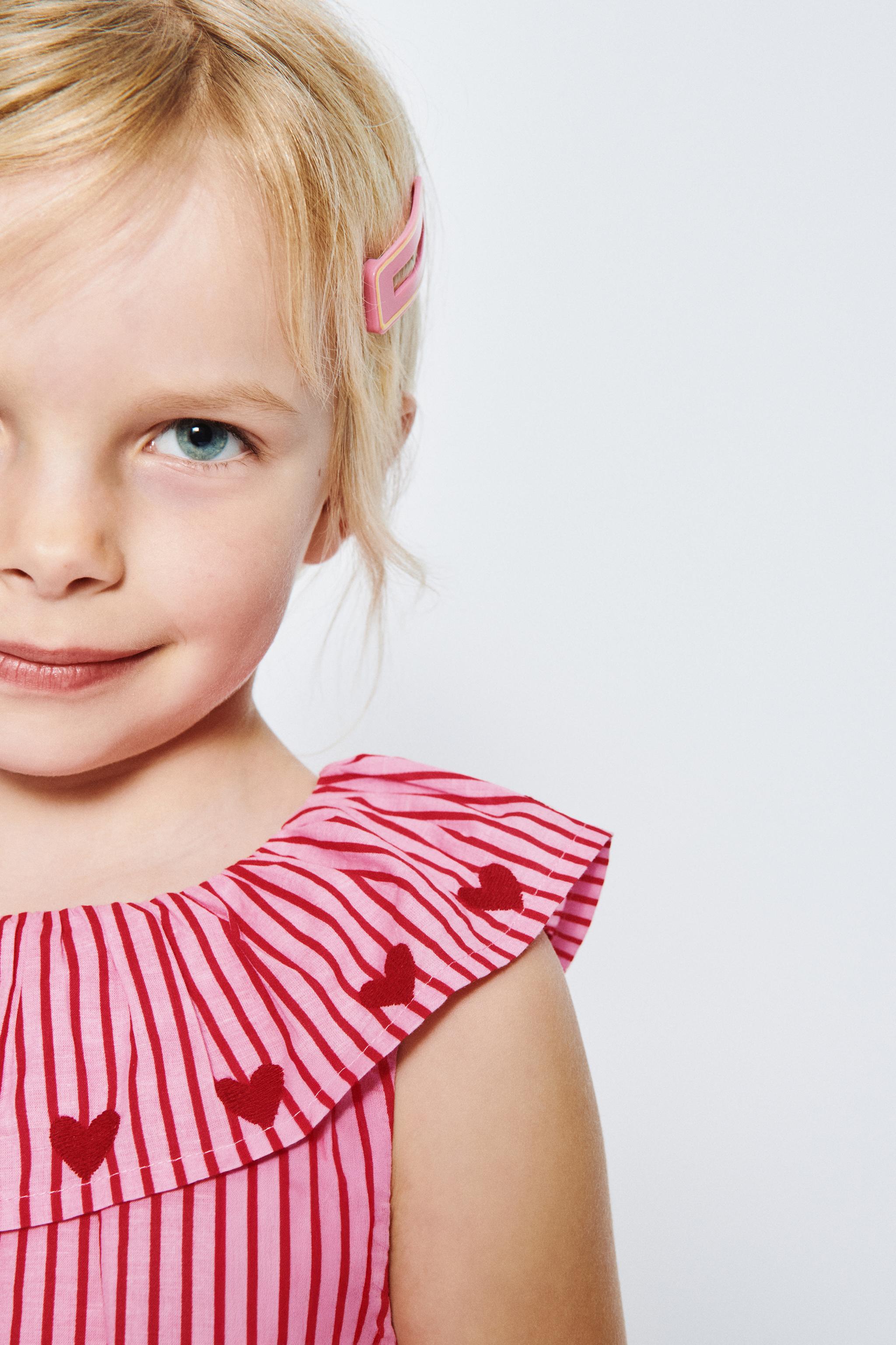 SISSEL EDELBO X ZARA KIDS ストライプ柄刺繍入りトップス - フクシア 