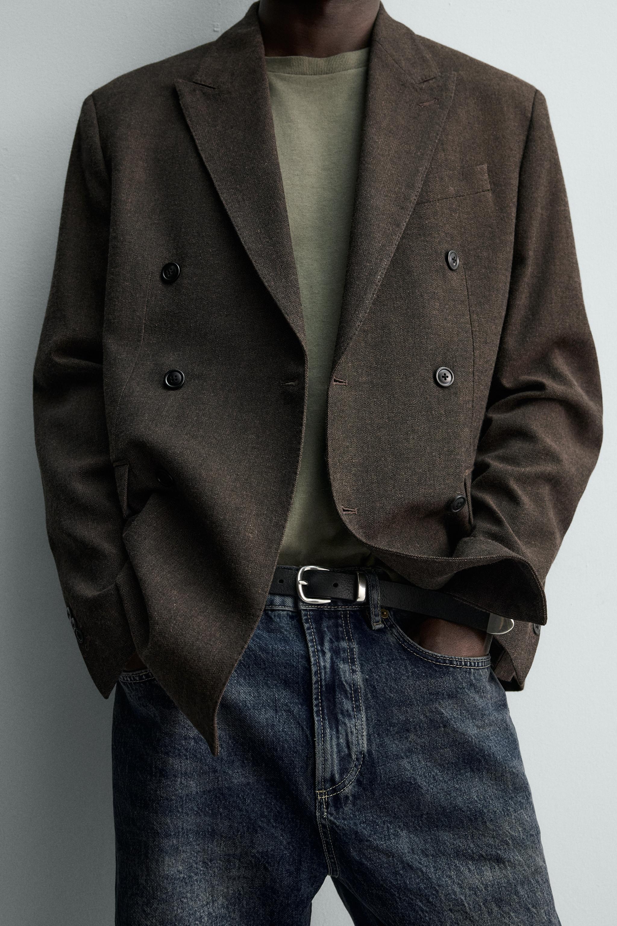 WOOL BLEND DOUBLE BREASTED BLAZER