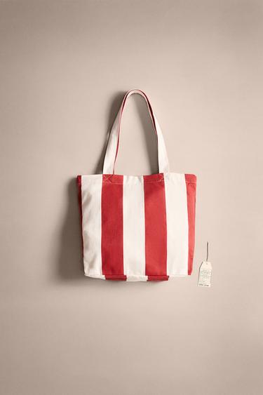 WOVEN SHOPPER BAG - Red by Zara