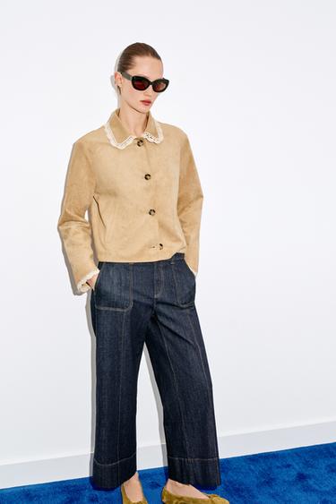 FAUX SUEDE JACKET - Beige by Zara