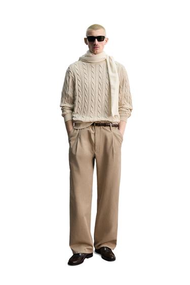 ΠΛΕΚΤΗ ΜΠΛΟΥΖΑ ΜΕ ΠΛΕΞΙΔΕΣ ΚΑΙ ΜΕΙΓΜΑ ΒΑΜΒΑΚΙΟΥ - Μπεζ ανοιχτό του Zara