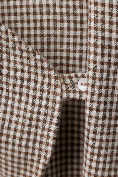 CHECK ONE-PIECE SUIT - Brown / Ecru by Zara - Image 3