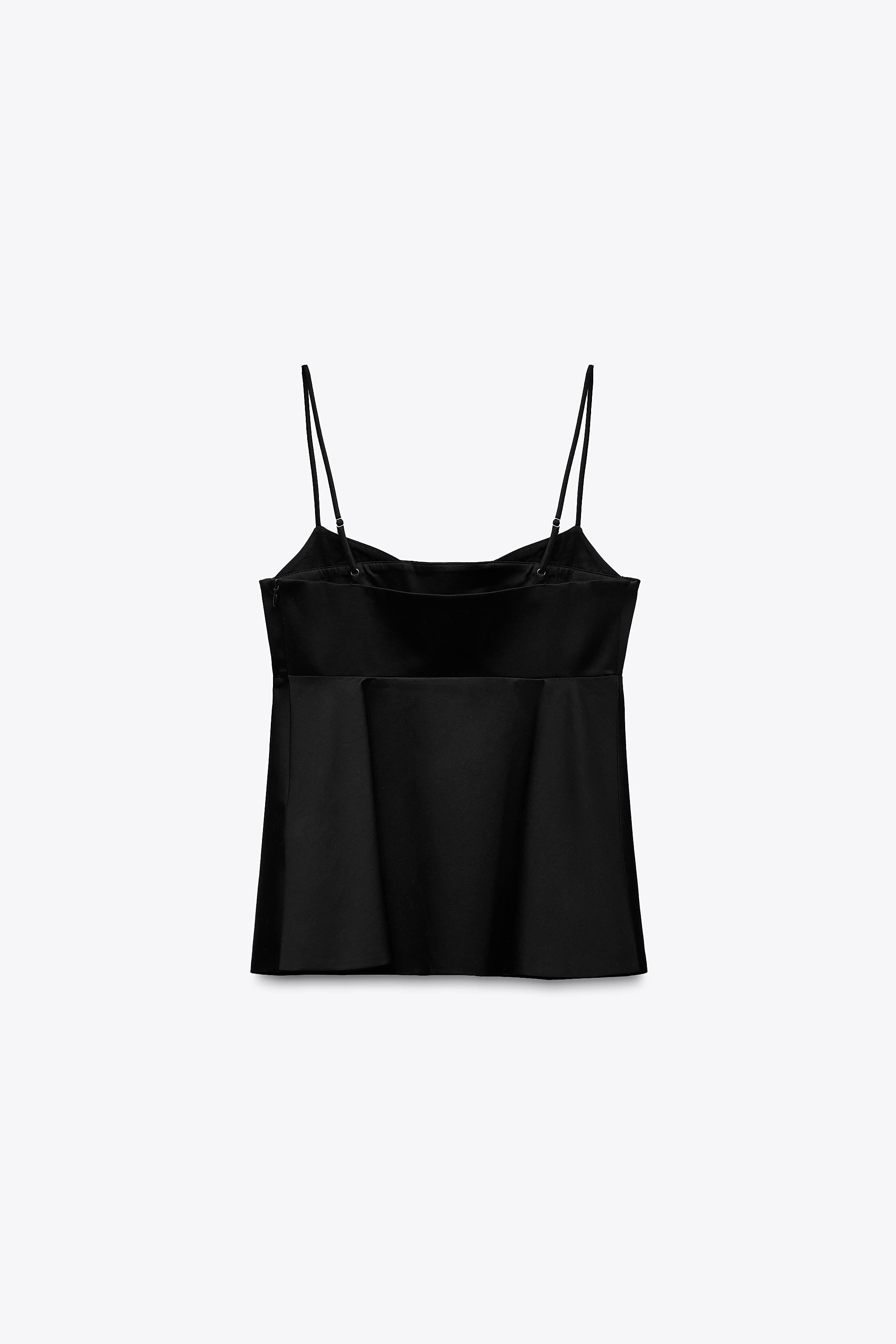 PEPLUM CAMISOLE TOP - Black | ZARA Turkey