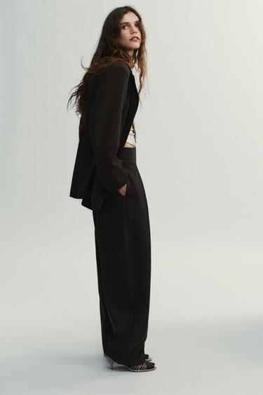 OVERSIZE DOUBLE-BREASTED BLAZER - Dark aubergine by Zara