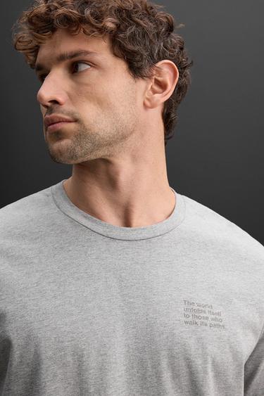 GRAPHIC PRINT T-SHIRT - Grey marl by Zara - Image 5