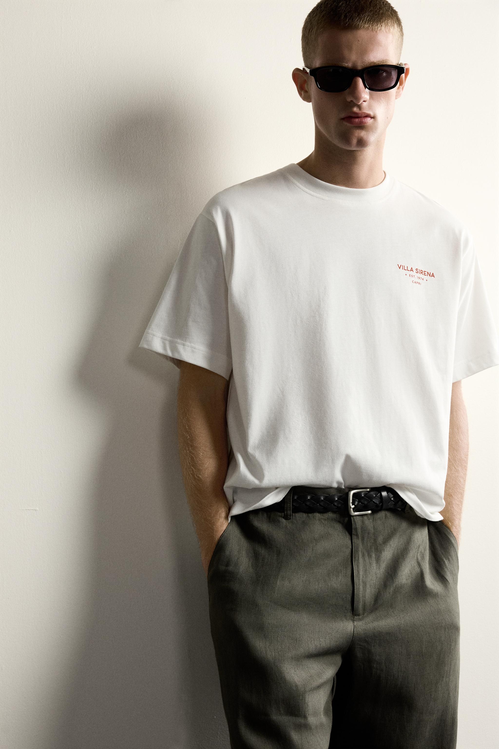 RELAXED FIT CONTRAST PRINT T-SHIRT