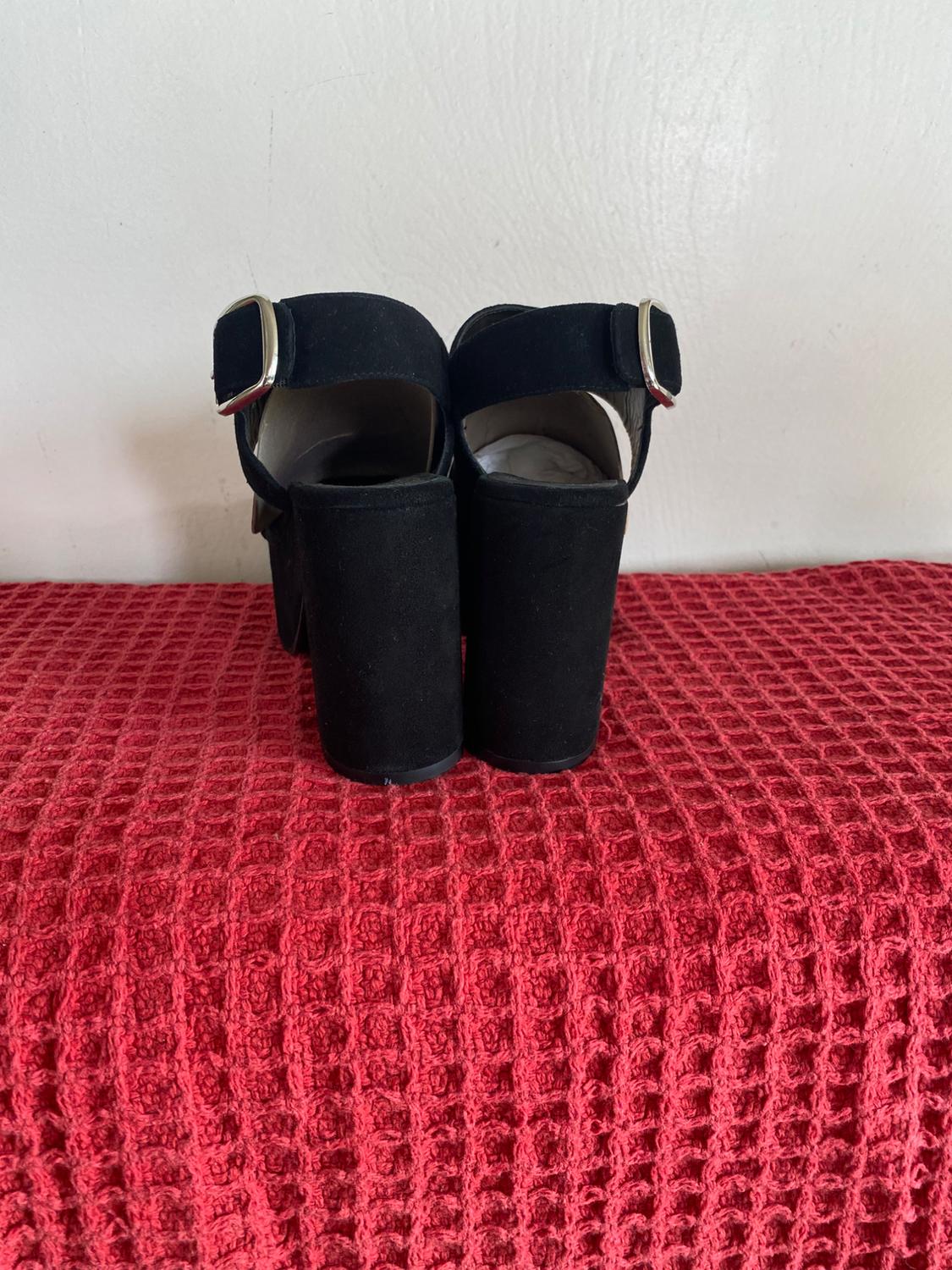 ASYMMETRICAL PLATFORM LEATHER SANDALS - Image 3
