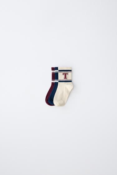VARSITY STREIFENSOCKEN IM 3ER-PACK - Weinrot von Zara