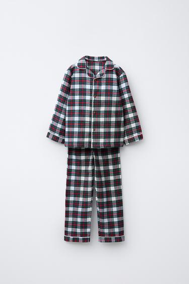 AGES 3-6 / CHECK FLANNEL PYJAMAS - Ecru by Zara