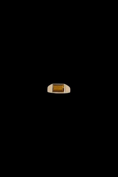 SIGNET RING WITH STONE - Gold by Zara - Image 0