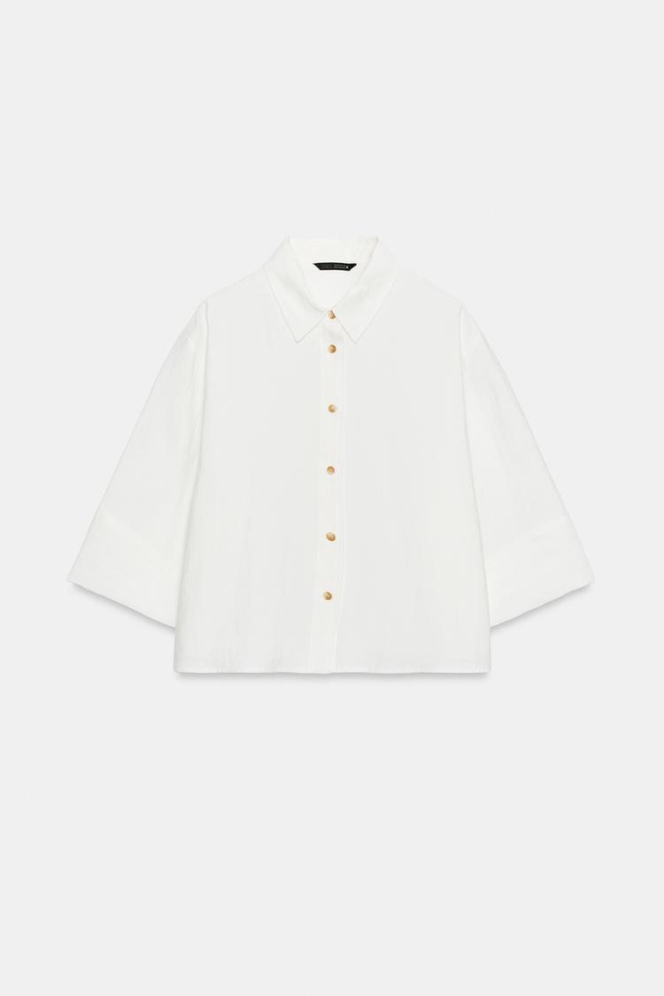 Camisa corta de mangas anchas 6