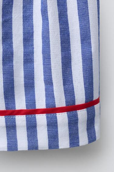 STRIPED BERMUDA SHORTS WITH CONTRAST PIPING - Blue by Zara - Image 3