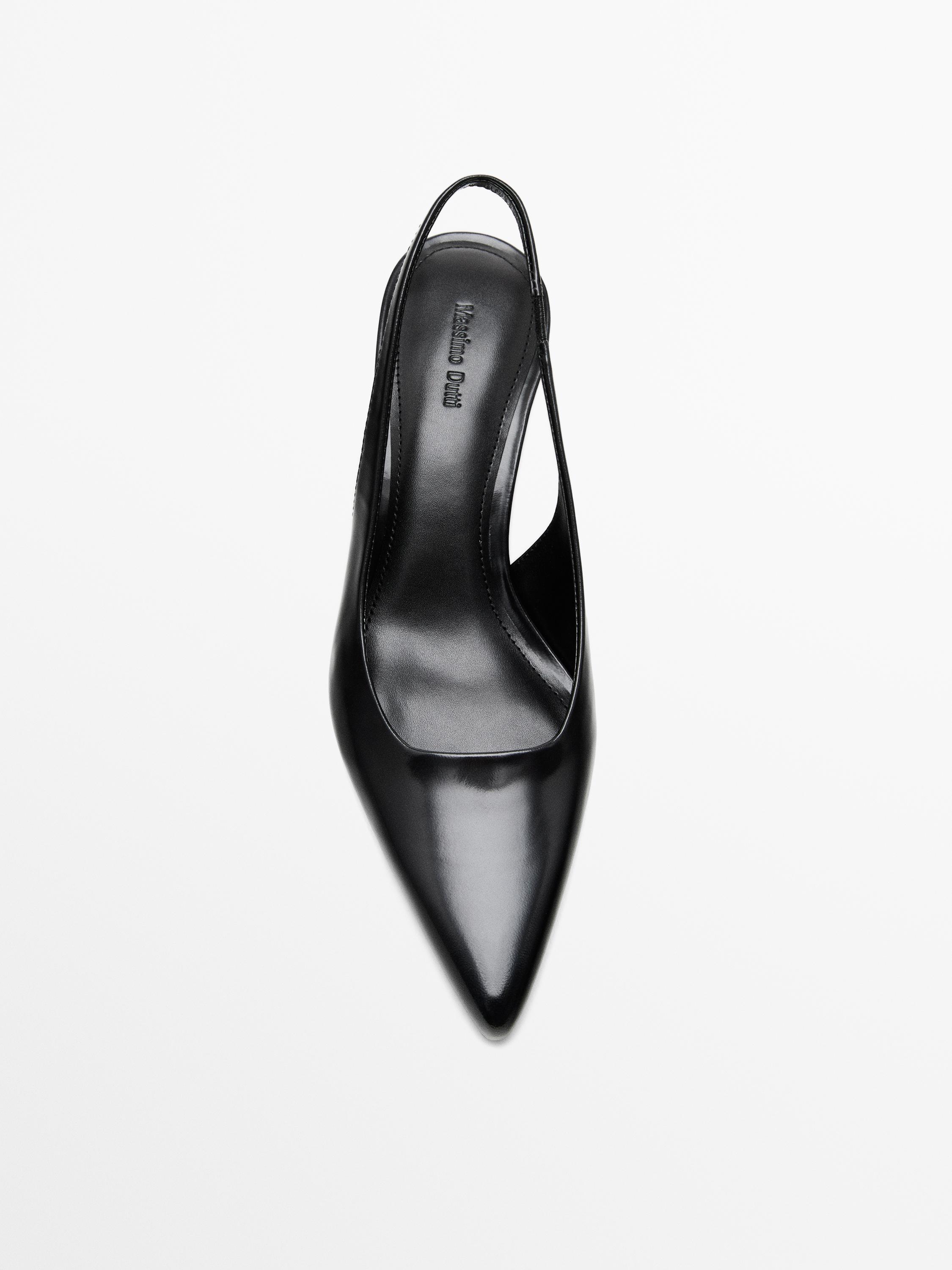 Leather high-heel mules