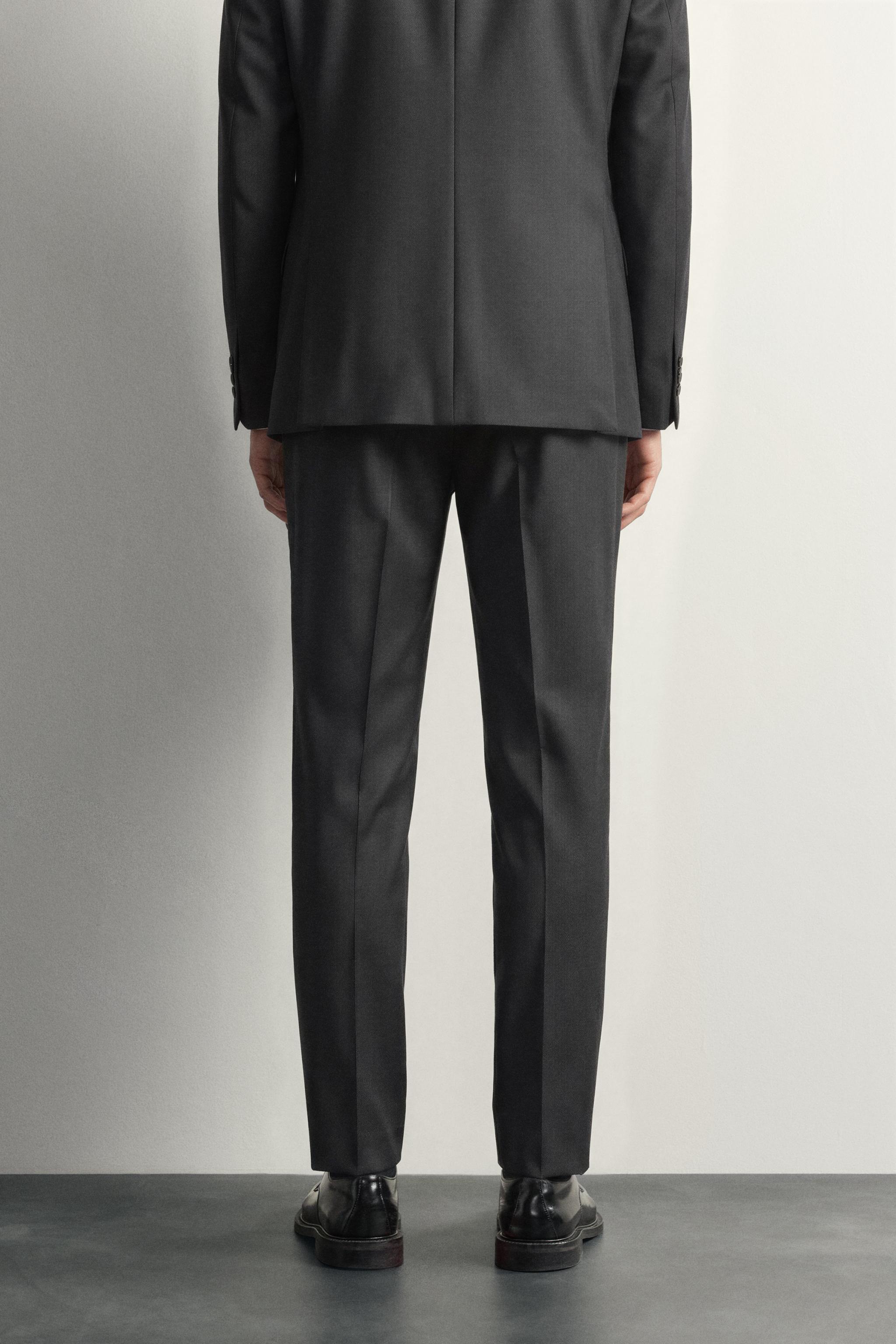 Мужские брюки Zara 100% WOOL SUIT PANTS — фото 3
