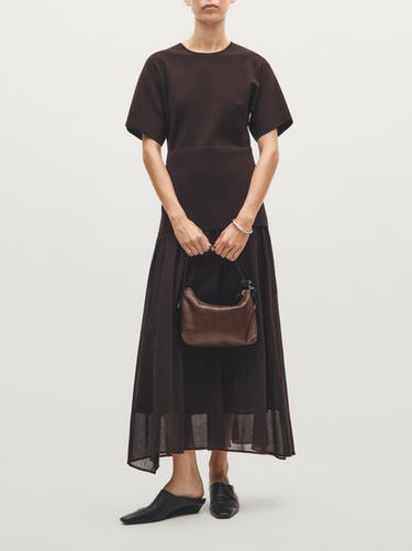 Bolso pequeño piel napa - Marrón de Zara