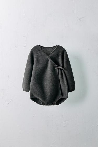 1-9 MOIS/ BARBOTEUSE CROISÉE 100 % CACHEMIRE ÉDITION LIMITÉE - Gris anthracite de Zara - Image 0