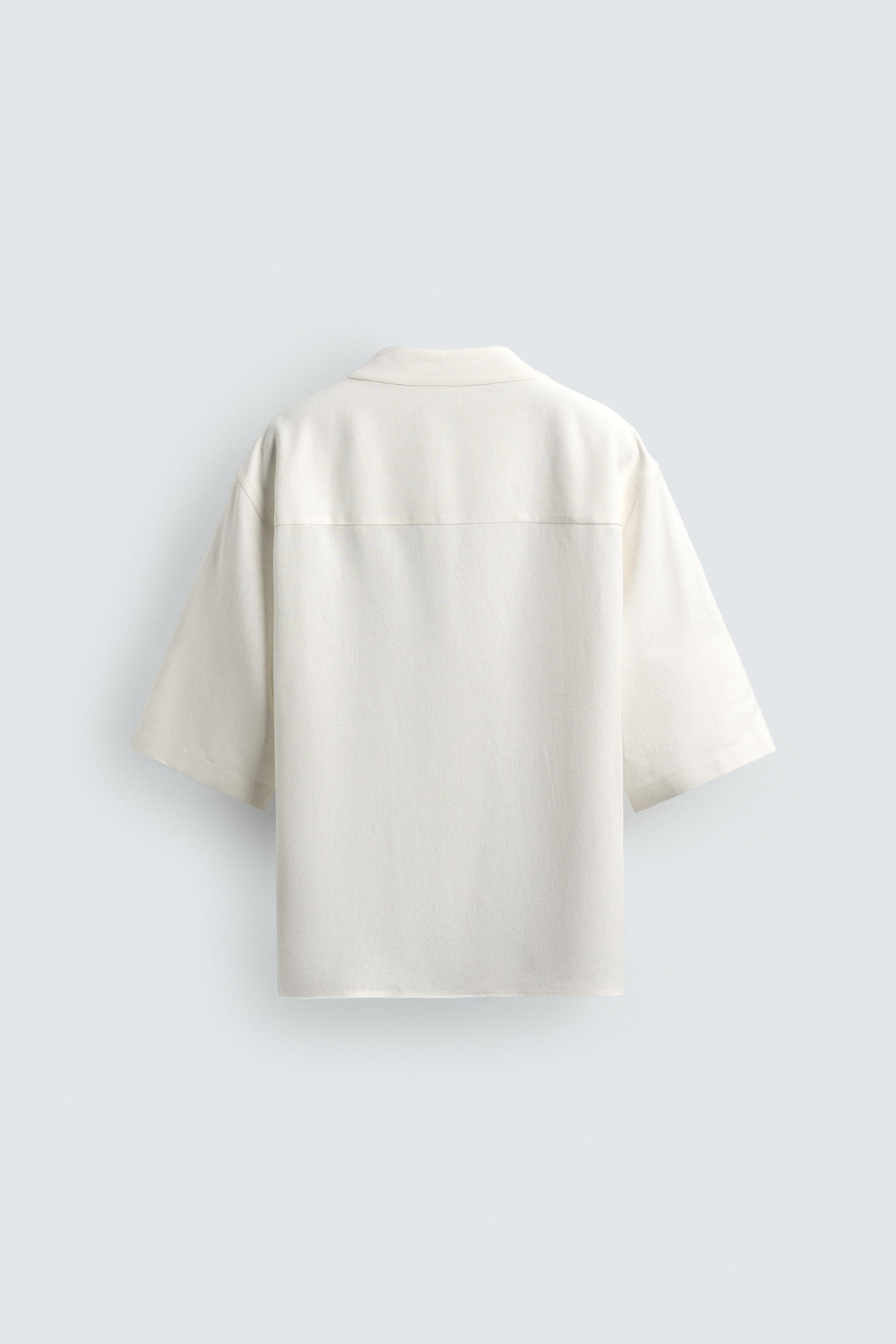 RELAXED FIT VISCOSE-HEMP SHIRT - Oyster-white | ZARA United States