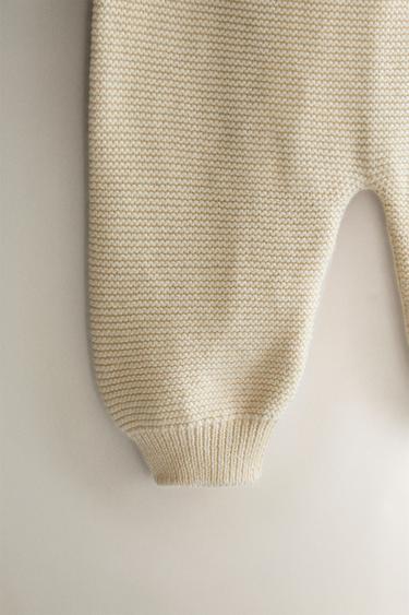 KNIT BABY FOOTED LEGGINGS - Ecru by Zara - Image 2